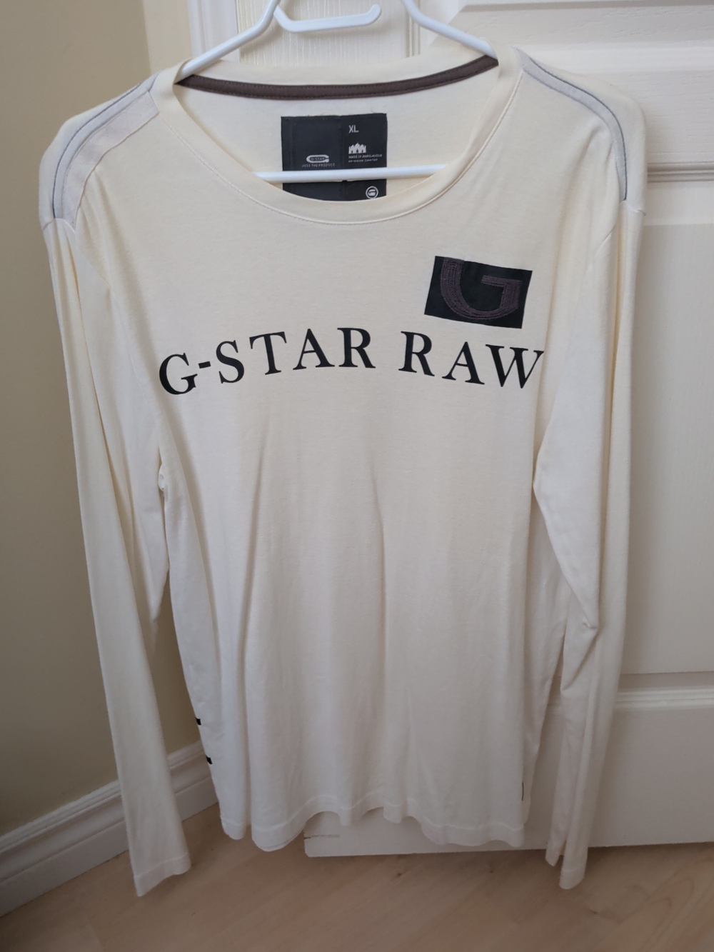 G-Star RAW 3301 Long Sleeve Shirt XL Cream Minimalist Designer Streetwear
